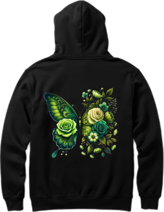 butterflies Oversize Hoodie Black Back 22