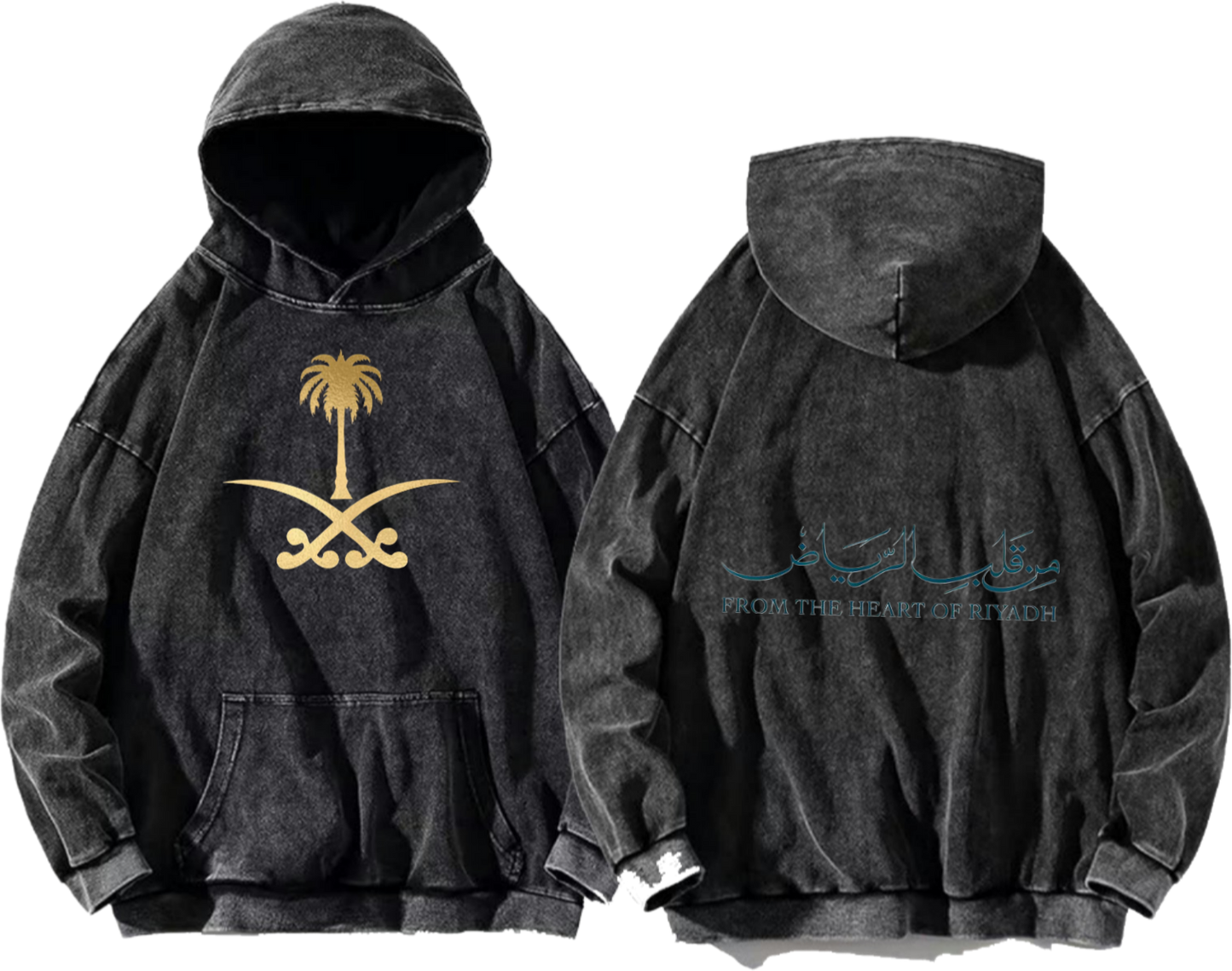 SaudIa Arabia saudi  Oversize  Hoodie Washed gray 22