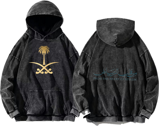 SaudIa Arabia saudi  Oversize  Hoodie Washed gray 22