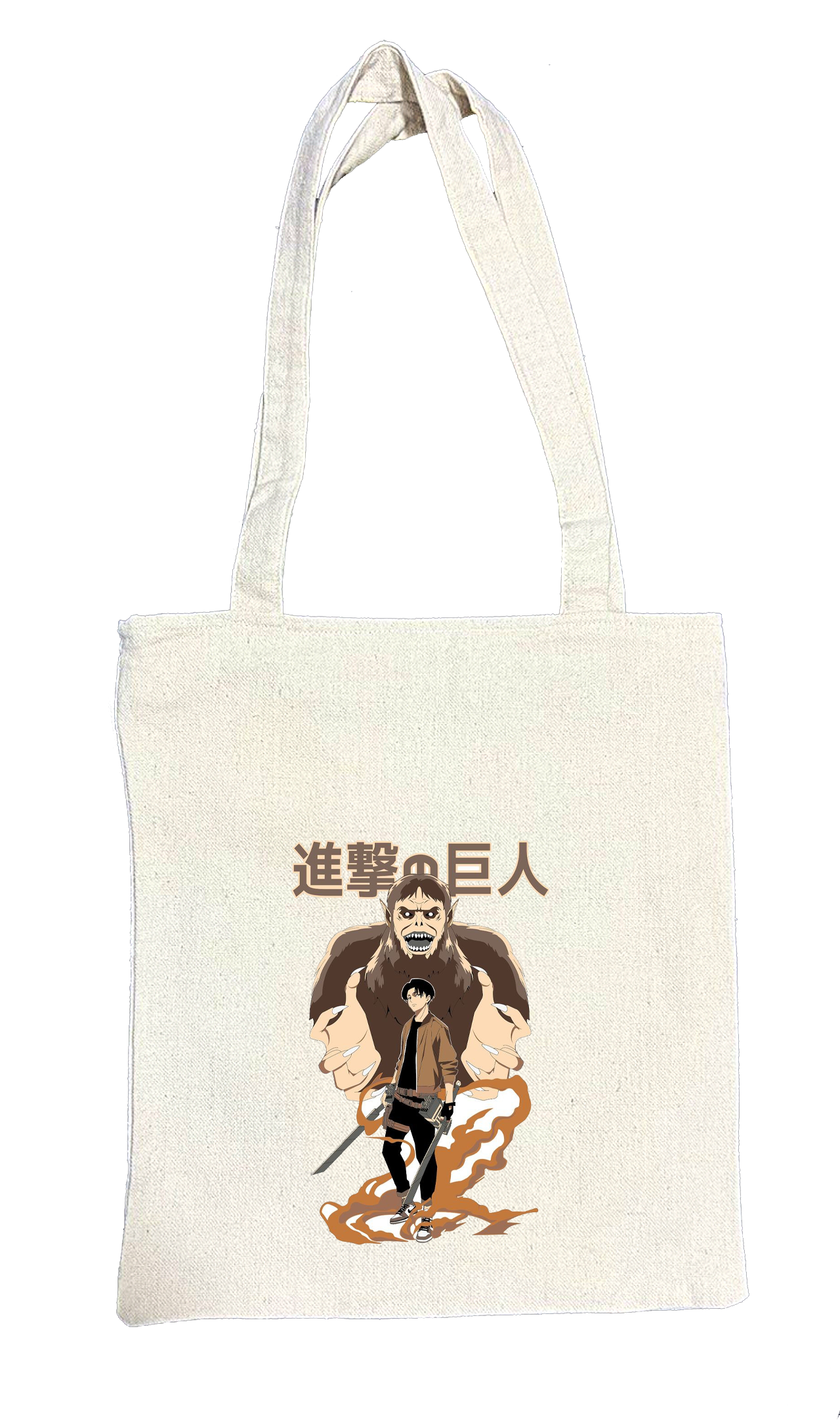 Anime Attack on titan shingeki no kyojin Aot biege tote bag 21