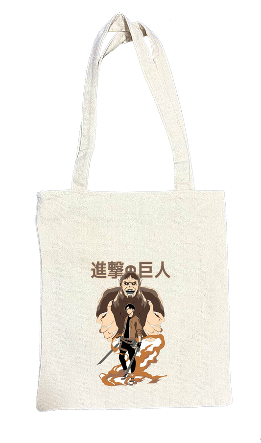 Anime Attack on titan shingeki no kyojin Aot biege tote bag 21