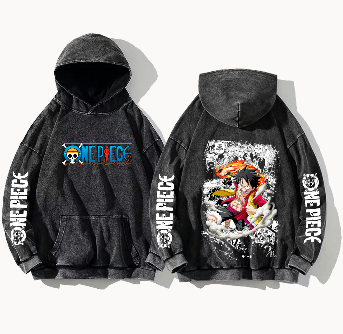 one piece One Size hoodie Washed Back 22