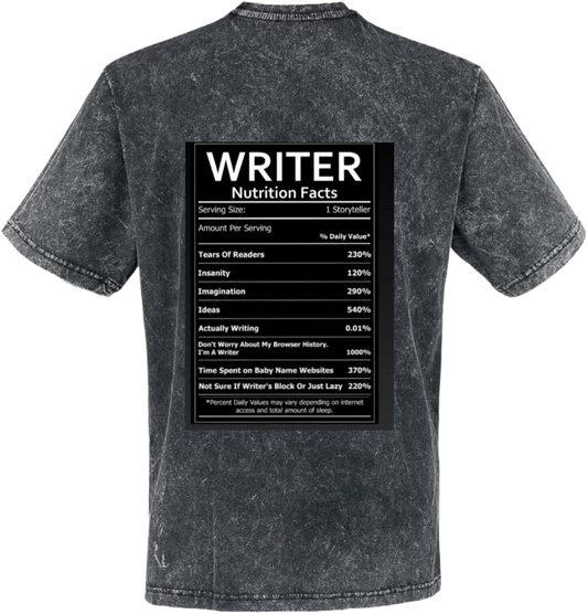 WRITER Back text One Size t- shirt Washed Back 101
