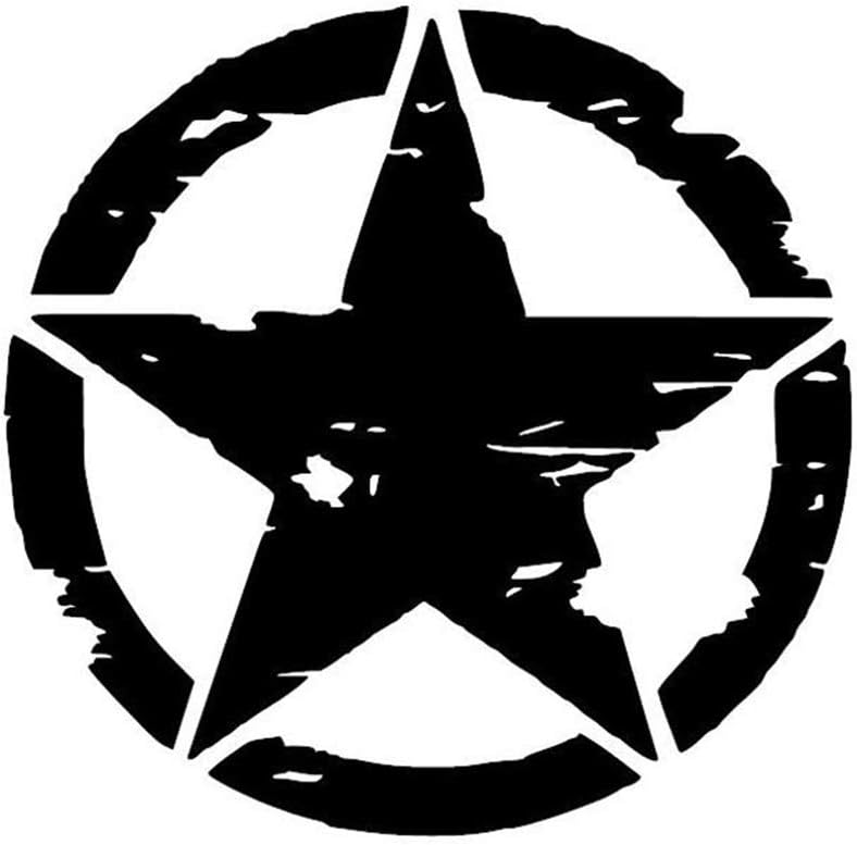 Sticker A black five-pointed star inside a circle 90