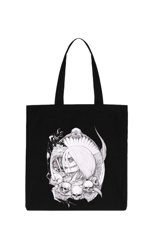 Anime Attack on titan shingeki no kyojin Aot Black tote bag 23