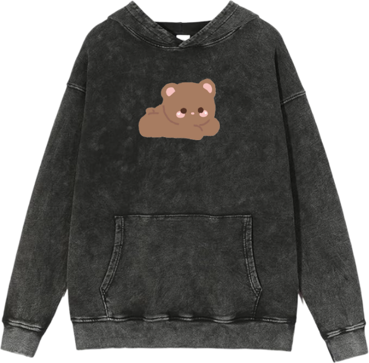 bear Oversize  Hoodie Washed gray 23