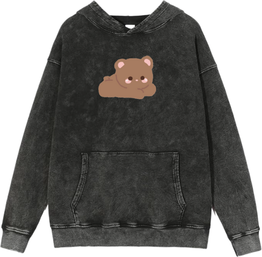 bear Oversize  Hoodie Washed gray 23