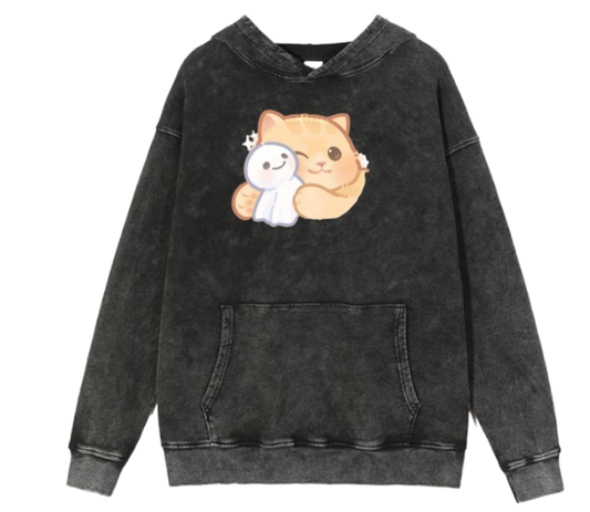 cat Oversize Hoodie Washed 23