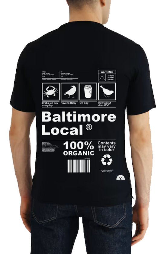 Ravens Baby Back text One Size t- shirt Black Back 136
