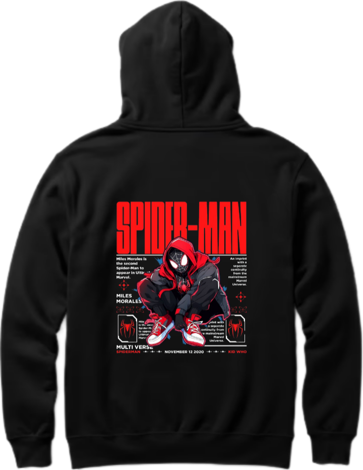 Spiderman One Size hoodie Black Back 23