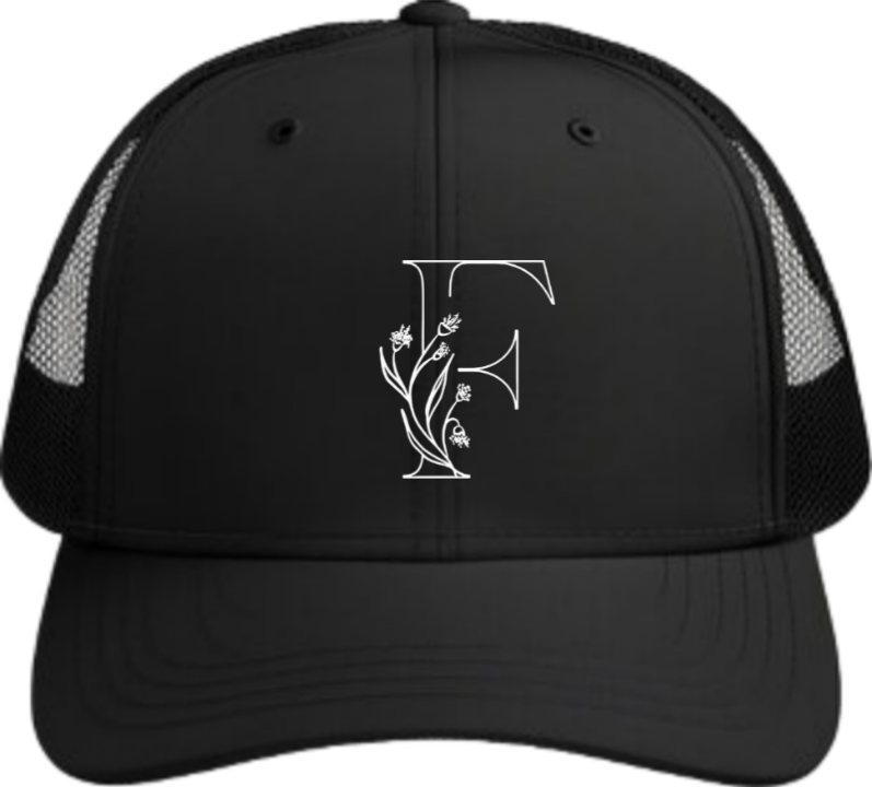 vector letter Baseball cap Black F 23