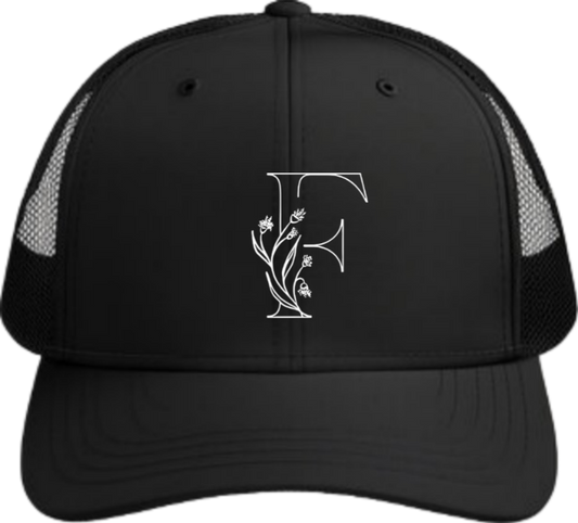vector letter Baseball cap Black F 23