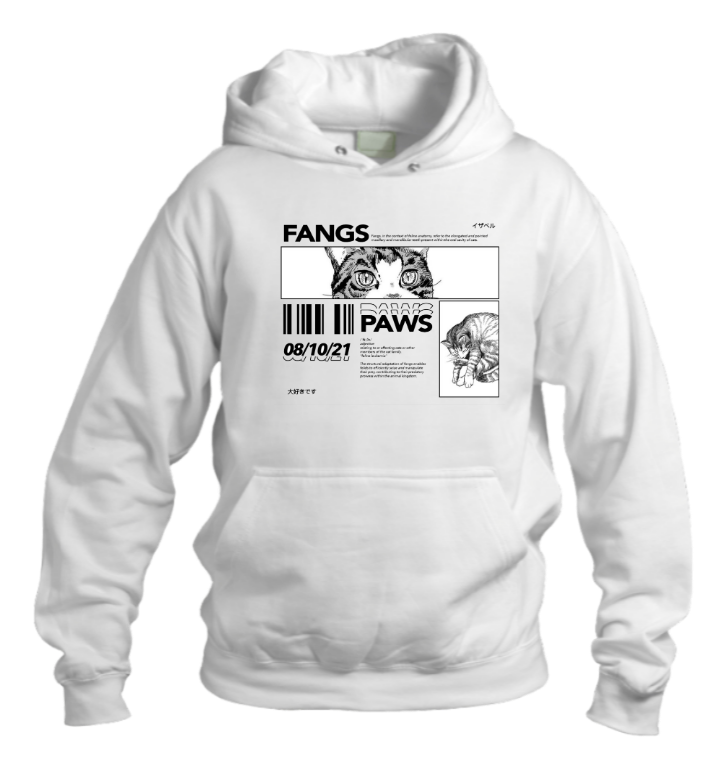 RANDOM ANIME GIRL Oversize  Hoodie White 23