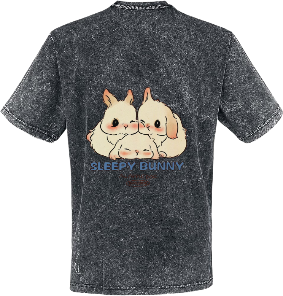 SLEEPY BUNNY t- shirt Over Size Washed Back 82