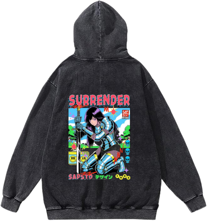 aliens Oversize Hoodie Washed gray Back 23