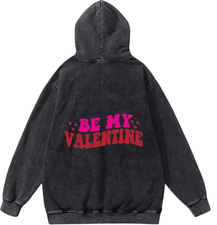 VaIentine coupIe Oversize  Hoodie Washed gray Back 23