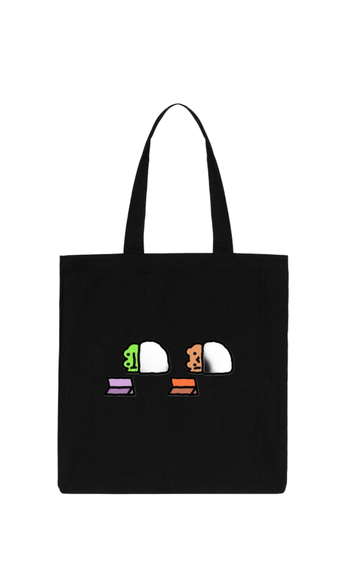 Frog tote bag Black 23