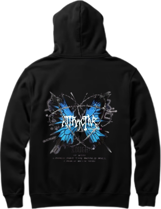 butterflies Oversize Hoodie Black Back 23
