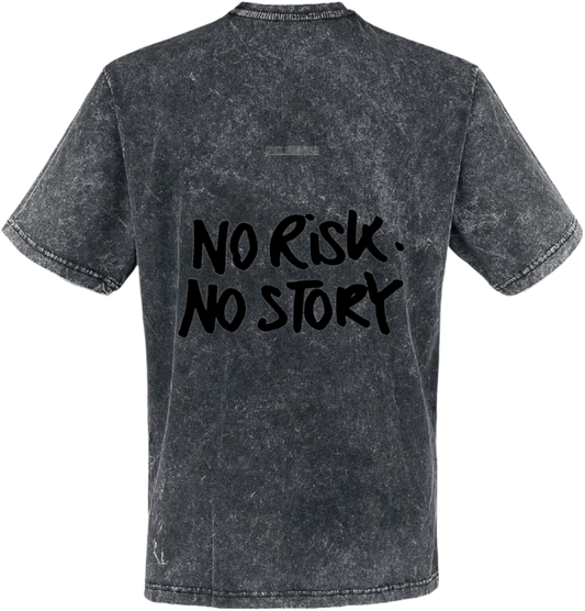 No Risk. NO STORY t- shirt One Size Washed Back 23