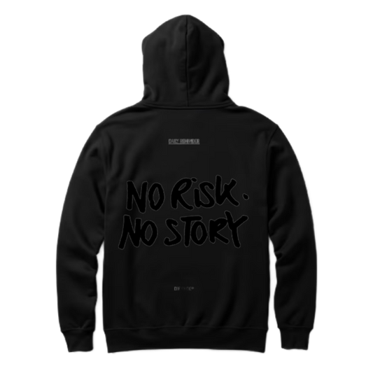 No Risk. NO STORY One Size hoodie Black Back 23