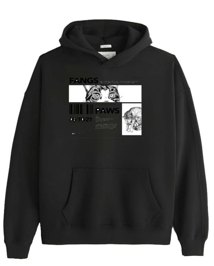 RANDOM ANIME GIRL Oversize  Hoodie Black 23