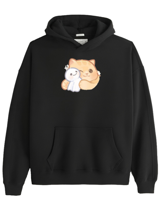cat Oversize Hoodie Black 23