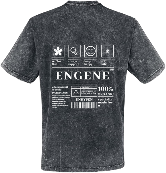 ENGENE Back text One Size t- shirt Washed Back 102