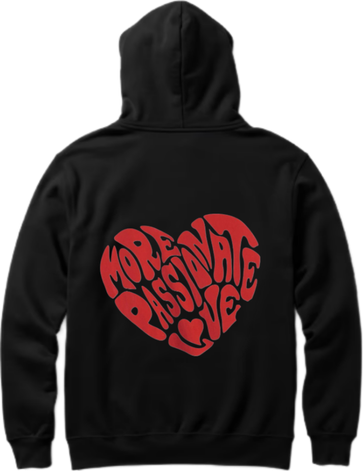 VaIentine coupIe Oversize Hoodie Black Back 23