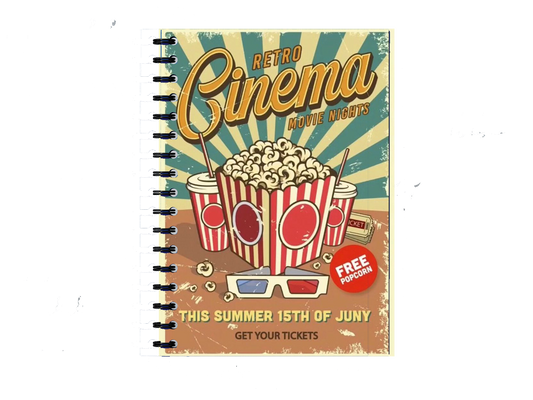 Retro Cinema Movie Nights Notebook A5 23