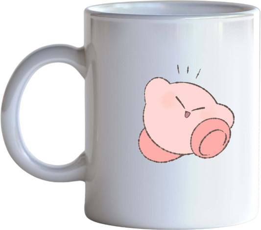Cute Pink Bunny Kirby Ceramic Coffee Mug, Kawaii Anime Gaming Cute Mug for Women and Kids, Funny Novelty Tea Cup, 11 oz 23