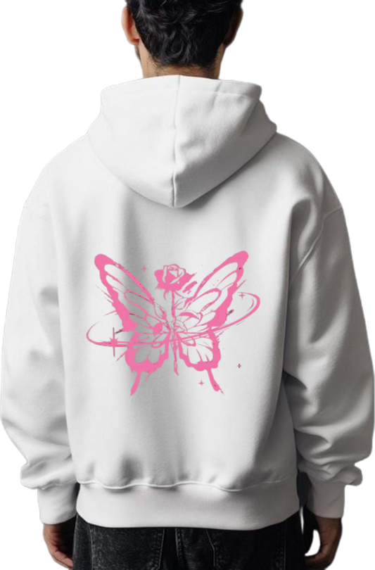 butterflies Oversize Hoodie White Back 23