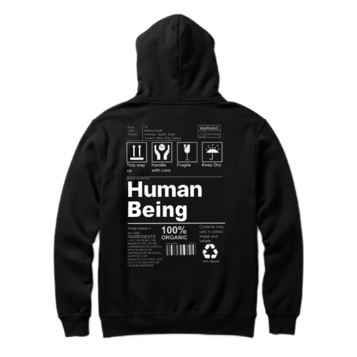 Human Being Back text oversize hoodie back 23