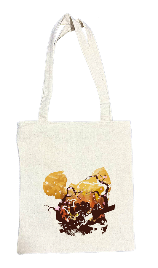 Anime Demon slayer nezuko tanjiro tote bag Beige 23