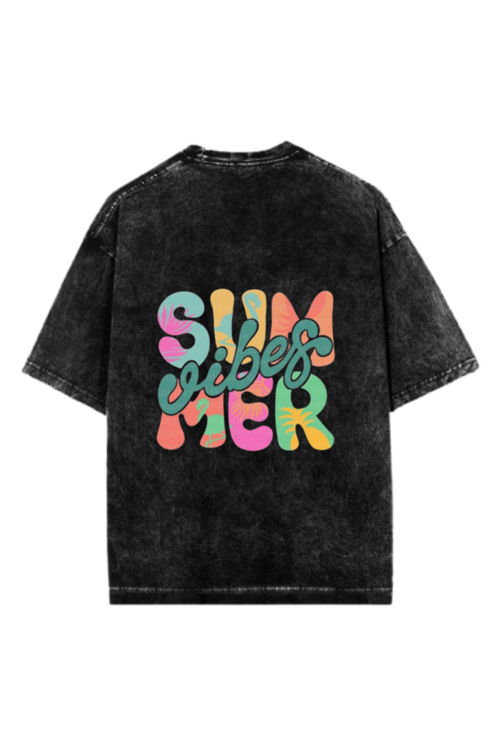 Summer Vibes One Size t- shirt Washed Back 23