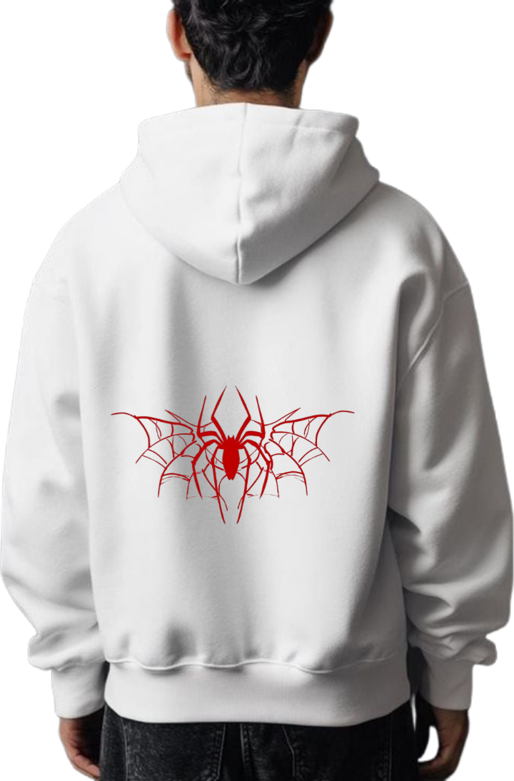 Spiderman One Size hoodie White Back 23