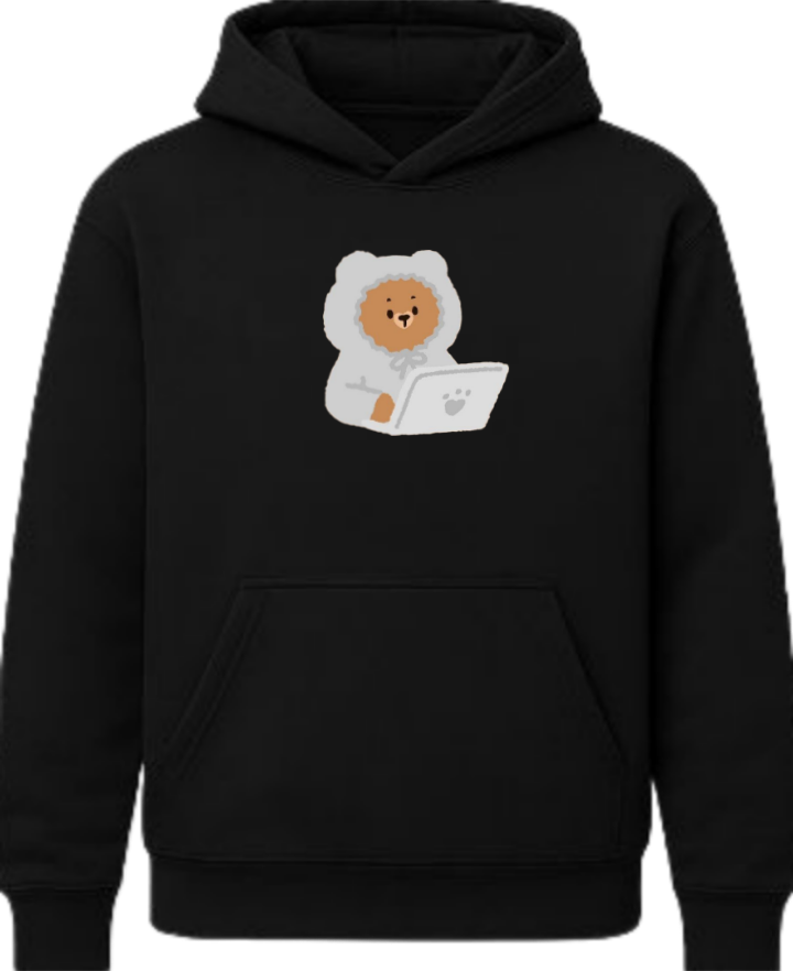 bear Oversize Hoodie Black 23