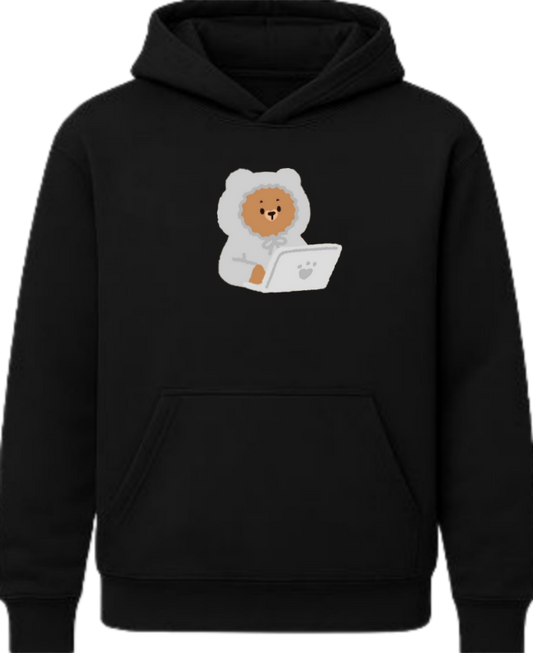 bear Oversize Hoodie Black 23