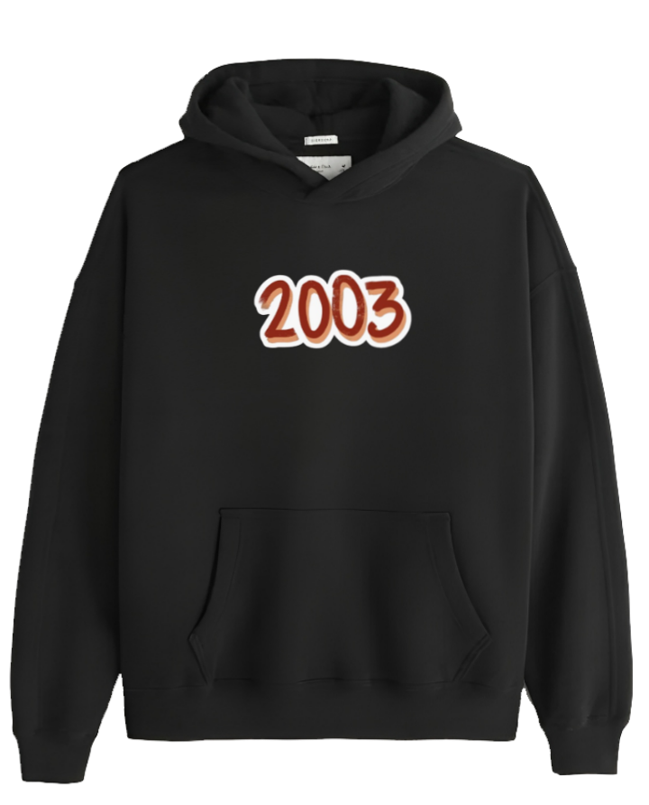 age Oversize Hoodie Black 2003