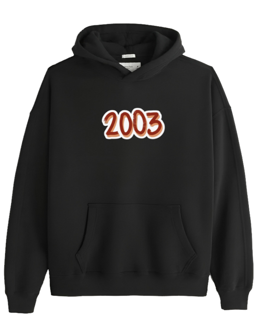age Oversize Hoodie Black 2003