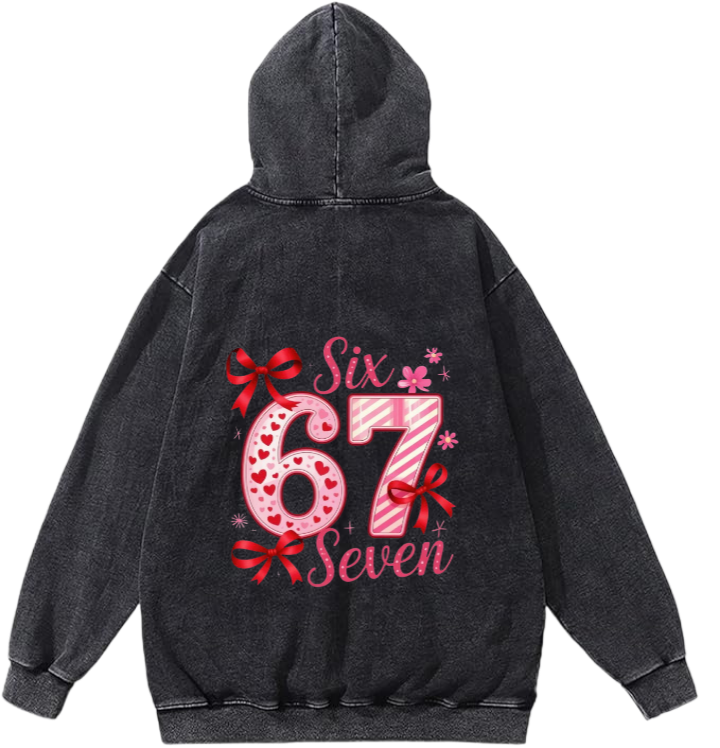 67 designs Oversize Hoodie Washed Back 23