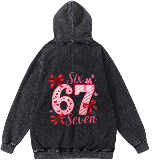 67 designs Oversize Hoodie Washed Back 23