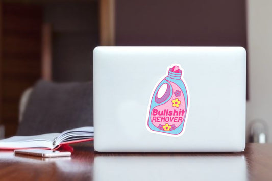 "Bullshit Remover" Funny Laundry Detergent Laptop Sticker, Sarcastic Aesthetic Vinyl Decal for Laptop, Water Bottle, Journal, and Phone