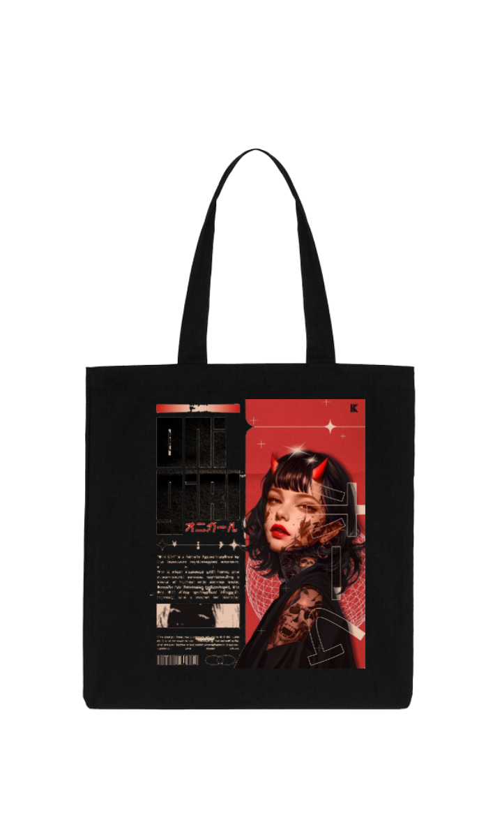 RANDOM ANIME GIRL tote bag Black 23