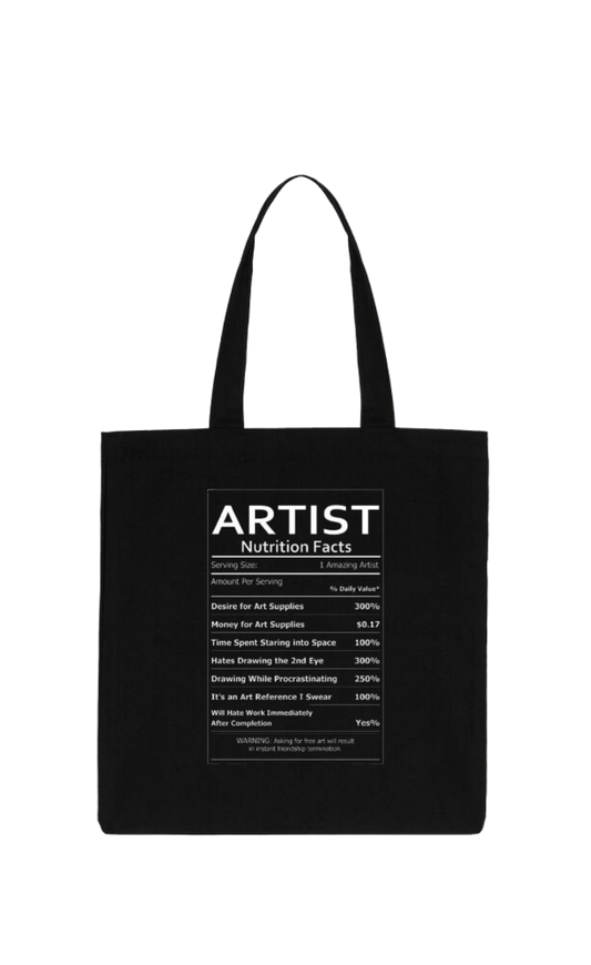 ARTIST Back text tote bag Black 138
