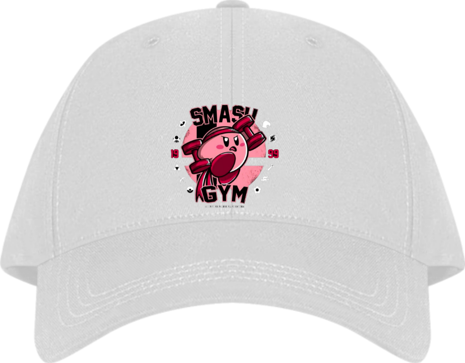 Cute Anime Kirby Baseball Cap, Kawaii Pink Character White Dad Hat, Adjustable Y2K Streetwear Sun Cap for Women and Men 23
