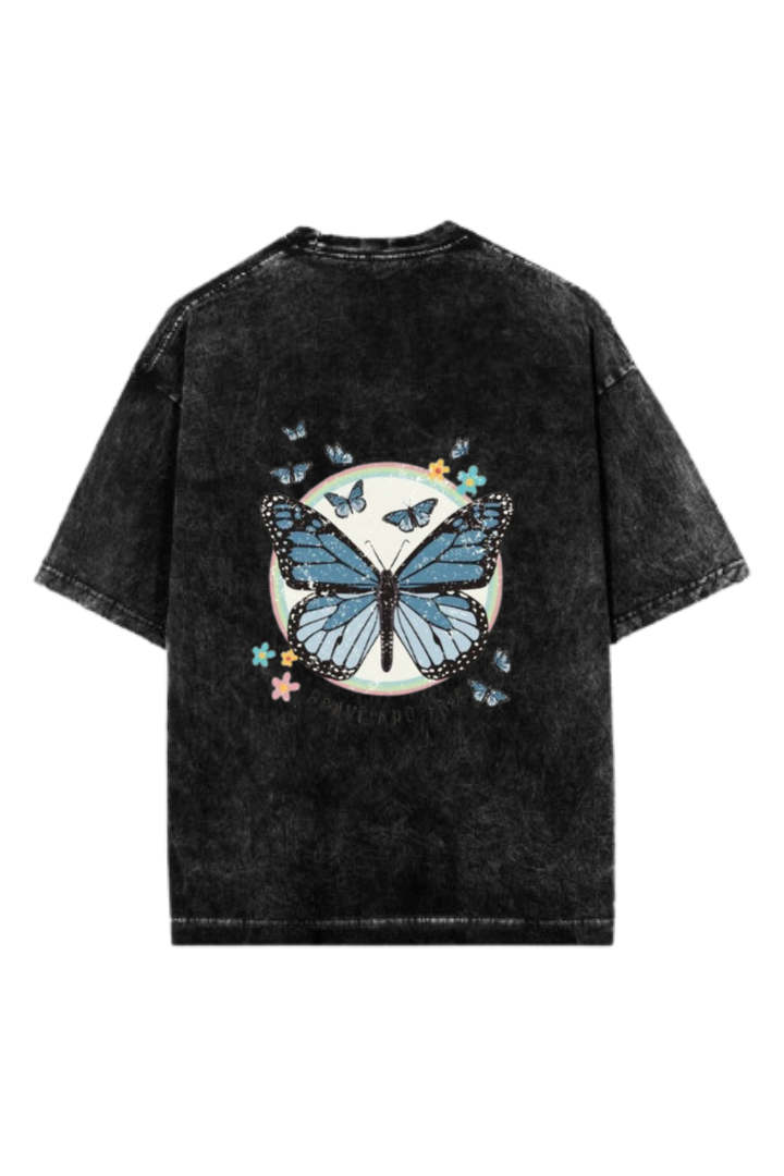 butterflies One Size t- shirt Washed Back 23