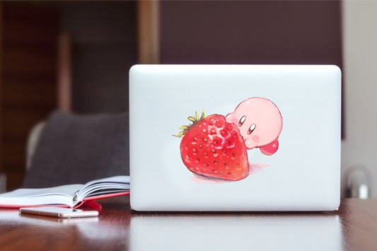 Kawaii Kirby Laptop Sticker, Cute Pink Anime Character Vinyl Decal for MacBook, Waterproof Aesthetic Decal for Water Bottle, Tablet, and Notebook 23