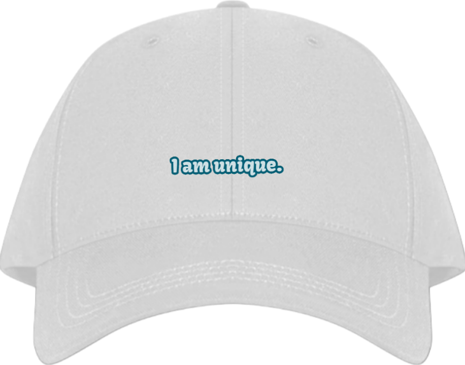I am unique. Baseball cap White 239