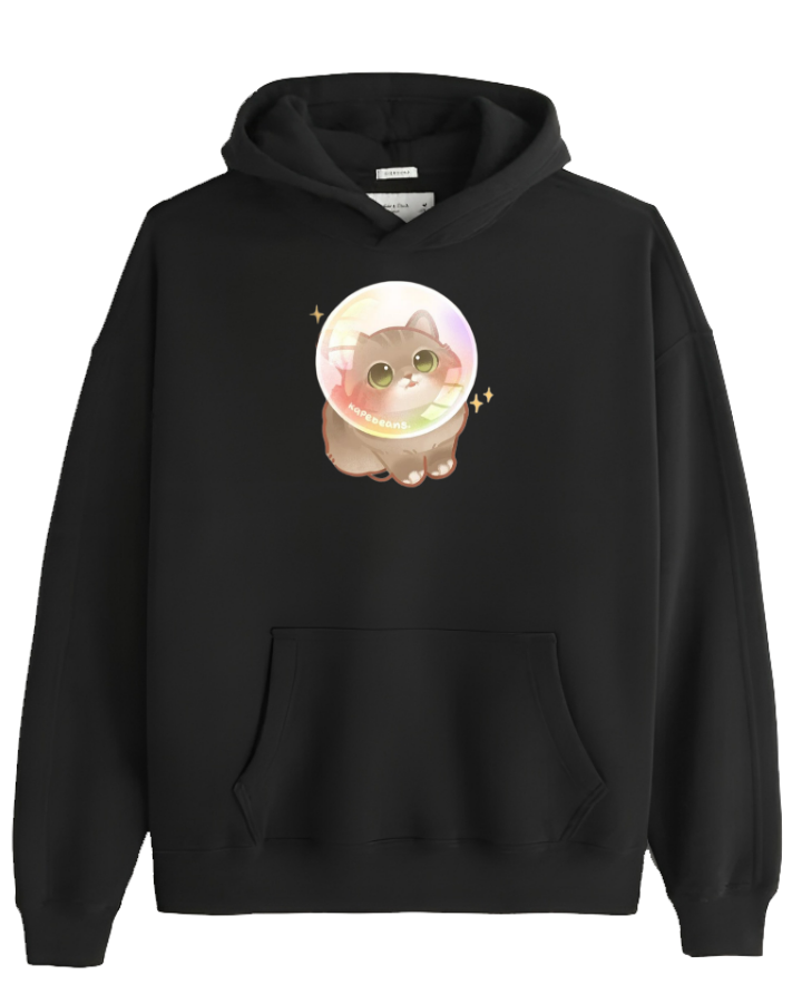cat Oversize Hoodie Black 24