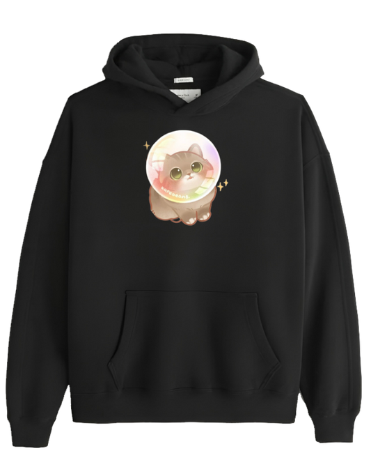 cat Oversize Hoodie Black 24